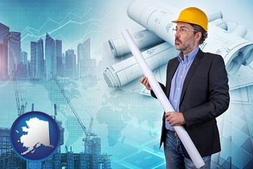 building contractor with Alaska icon